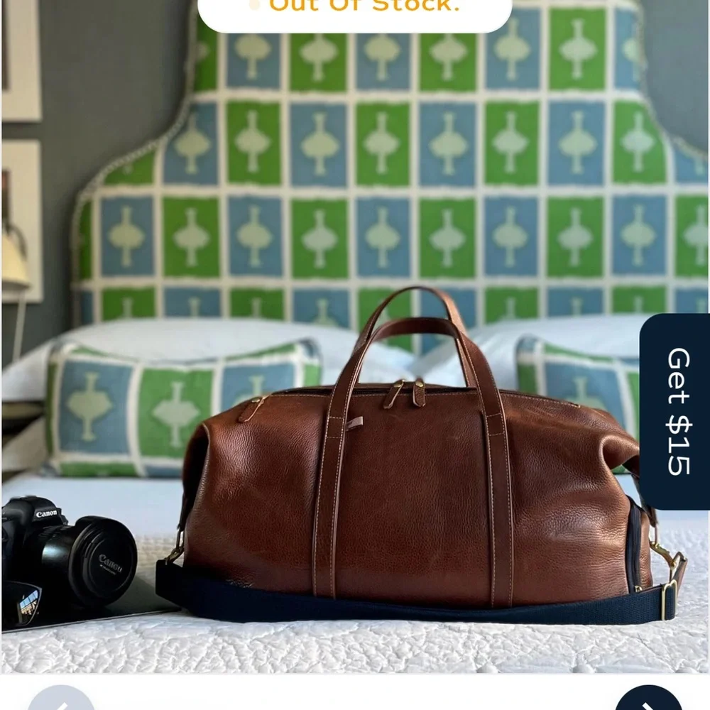 Hudson Sutler Heritage All Leather Weekender - Chestnut, NWT